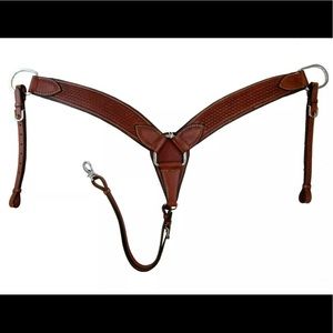 Basket Weave Tooled Breast Collar Medium oil